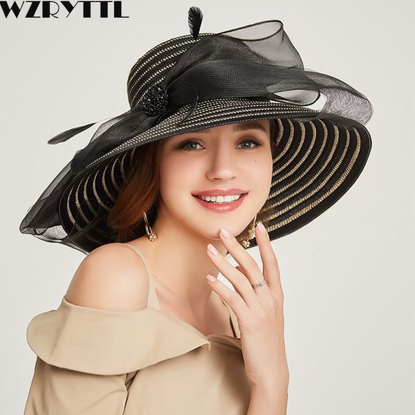 2021 new women floppy summer elegant fancy feather bow wide brim sun organza kentucky derby wedding hat ladies occasion hats qydq, Blue;gray
2021 new women floppy summer elegant fancy feather bow wide brim sun organza kentucky derby wedding hat ladies occasion hats qydq, Blue;gray