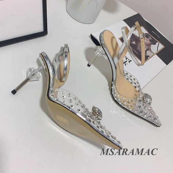 sandals summer pvc crystal pointed toe ankle strap high heel genuine leather woman designer shoes vacation, Black
sandals summer pvc crystal pointed toe ankle strap high heel genuine leather woman designer shoes vacation, Black