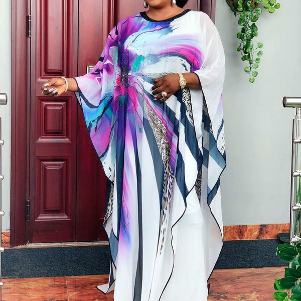 women printed loose o neck batwing sleeves maxi white party fashion african female vestidos new with inside es 2021 02ar, Black;gray
women printed loose o neck batwing sleeves maxi white party fashion african female vestidos new with inside es 2021 02ar, Black;gray
