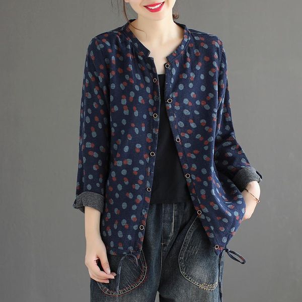 women's jackets women linen jacket outwear for spring big loose print retro vintage casual female b01220850, Black;brown
women's jackets women linen jacket outwear for spring big loose print retro vintage casual female b01220850, Black;brown