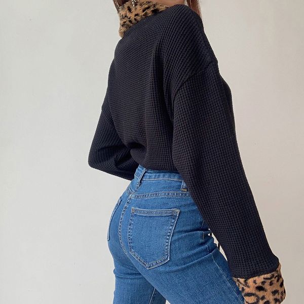 womens t-shirts with leopard print fur trim collar long sleeve female casual outfits modis shirt autumn streetwear, White
womens t-shirts with leopard print fur trim collar long sleeve female casual outfits modis shirt autumn streetwear, White