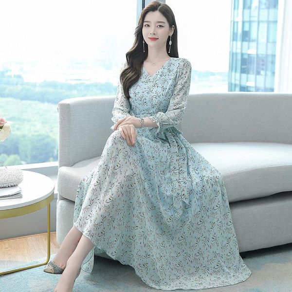 casual dresses bohemian chiffon dress 2021 spring autumn women long elegant slim print vintage party vestidos, Black;gray
casual dresses bohemian chiffon dress 2021 spring autumn women long elegant slim print vintage party vestidos, Black;gray