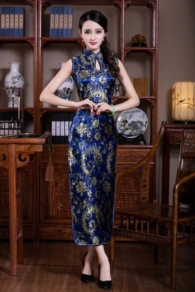 ethnic clothing navy blue mandarin collar lady cheongsam sleeveless long satin qipao vintage button chinese dress elegant novelty vesti, Red
ethnic clothing navy blue mandarin collar lady cheongsam sleeveless long satin qipao vintage button chinese dress elegant novelty vesti, Red