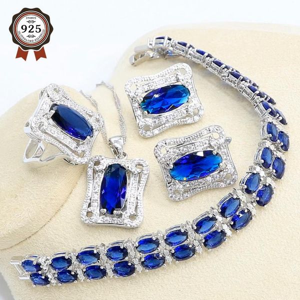 wedding jewelry sets geometric blue semi-precious 925 silver set for women with bracelet hoop earring necklace pendant ring gift box, Slivery;golden
wedding jewelry sets geometric blue semi-precious 925 silver set for women with bracelet hoop earring necklace pendant ring gift box, Slivery;golden