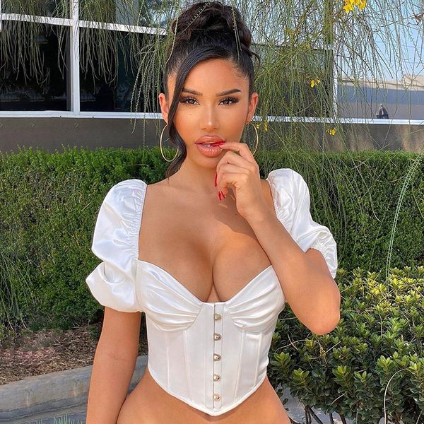 satin women corset bustier crop patchwork puff short sleeve bodycon party elegant streetwear 2021, White
satin women corset bustier crop patchwork puff short sleeve bodycon party elegant streetwear 2021, White
