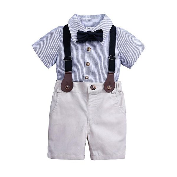 clothing sets 0-3 years old boy british style solid color short-sleeved shirt + overalls, summer thin cotton single-breasted two-piece suit, White
clothing sets 0-3 years old boy british style solid color short-sleeved shirt + overalls, summer thin cotton single-breasted two-piece suit, White