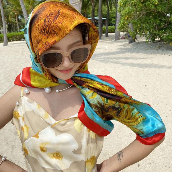 scarves summer scarf headscarf women bandana femme shawls hair scarfs 90*90cm neckerchief hijab silk foulard en satin, Blue;gray
scarves summer scarf headscarf women bandana femme shawls hair scarfs 90*90cm neckerchief hijab silk foulard en satin, Blue;gray