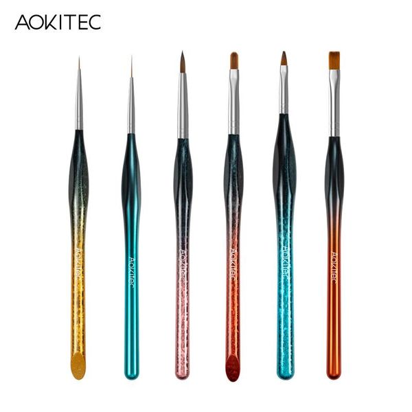 nail brushes aokitec art set,gel multifunctional pen thick easy-grip handles for design home diy manicure set 6pcs, Yellow
nail brushes aokitec art set,gel multifunctional pen thick easy-grip handles for design home diy manicure set 6pcs, Yellow