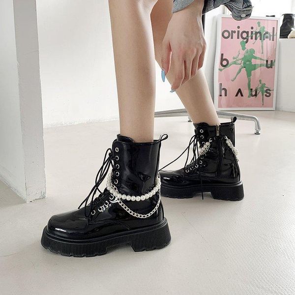 boots 2021 casual women fashion light lacing winter keep warm platform middle calf shoes woman chain decoration all-match, Black
boots 2021 casual women fashion light lacing winter keep warm platform middle calf shoes woman chain decoration all-match, Black