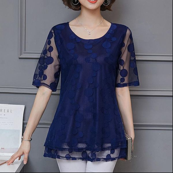 long lace shirt plus size l 5xl dot women short sleeve blouse shirts women fashion transparent feminine blusa 911i6, White
long lace shirt plus size l 5xl dot women short sleeve blouse shirts women fashion transparent feminine blusa 911i6, White