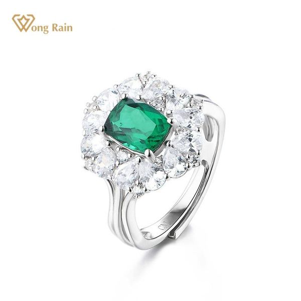 cluster rings wong rain 925 sterling silver emerald created moissanite diamonds gemstone wedding engagement luxury ring for women fine jewel, Golden;silver 
cluster rings wong rain 925 sterling silver emerald created moissanite diamonds gemstone wedding engagement luxury ring for women fine jewel, Golden;silver