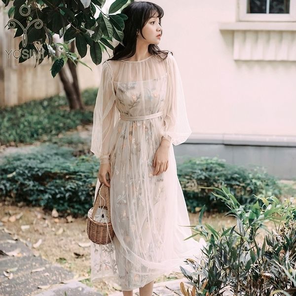 yosimi summer vintage mesh floral embroidery long women dress two-piece outfits set dress evening party o-neck full sleeve t200113, White;black
yosimi summer vintage mesh floral embroidery long women dress two-piece outfits set dress evening party o-neck full sleeve t200113, White;black