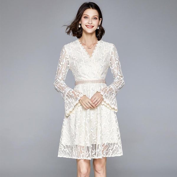 casual dresses women floral 2021 summer white lace chiffon flower a line v neck long office work beach plus size dress, Black;gray
casual dresses women floral 2021 summer white lace chiffon flower a line v neck long office work beach plus size dress, Black;gray