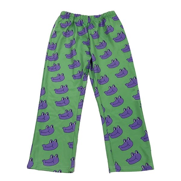 original design autumn purple frog funny print wide leg pants fashion high street cotton loose waist trousers 210925, Black;white
original design autumn purple frog funny print wide leg pants fashion high street cotton loose waist trousers 210925, Black;white