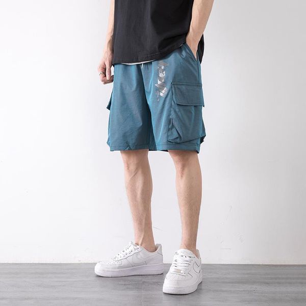 men's shorts casual 2021 summer loose straight fashion brand sports 5-point trend wear beach pants, White;black
men's shorts casual 2021 summer loose straight fashion brand sports 5-point trend wear beach pants, White;black
