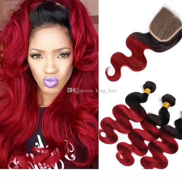 dark root 1b red ombre bundles with lace closure 8a malaysian human ombre hair with closure middle part, Black
dark root 1b red ombre bundles with lace closure 8a malaysian human ombre hair with closure middle part, Black