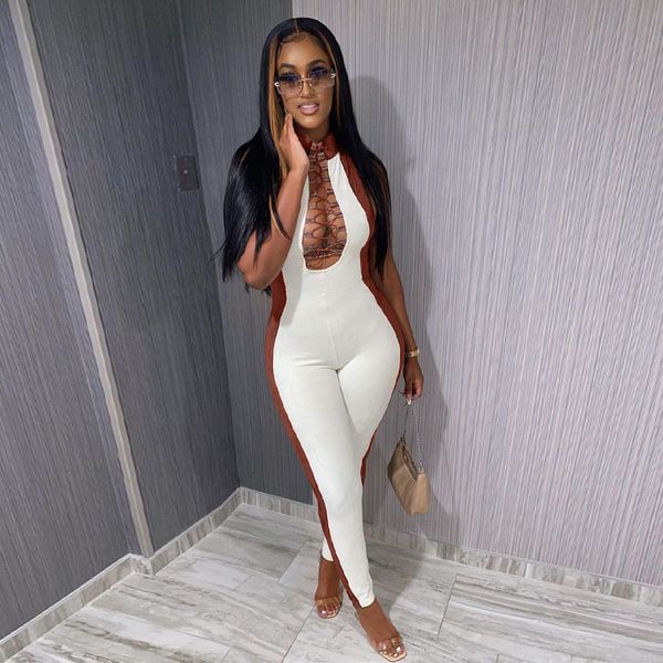 2020 sleeveless turtlenack patchwork bandage hollow out bodycon jumpsuit autumn winter women party club outfits, Black;white
2020 sleeveless turtlenack patchwork bandage hollow out bodycon jumpsuit autumn winter women party club outfits, Black;white