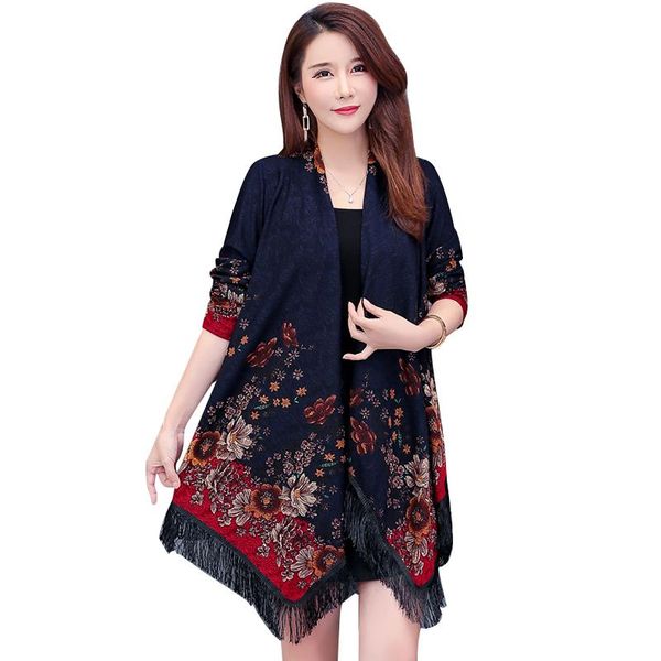 women's jackets plus size -5xl loose fashion coat 2021 women long sleeve tassels shawl cloak casual vintage knitting print cardigan, Black;brown
women's jackets plus size -5xl loose fashion coat 2021 women long sleeve tassels shawl cloak casual vintage knitting print cardigan, Black;brown