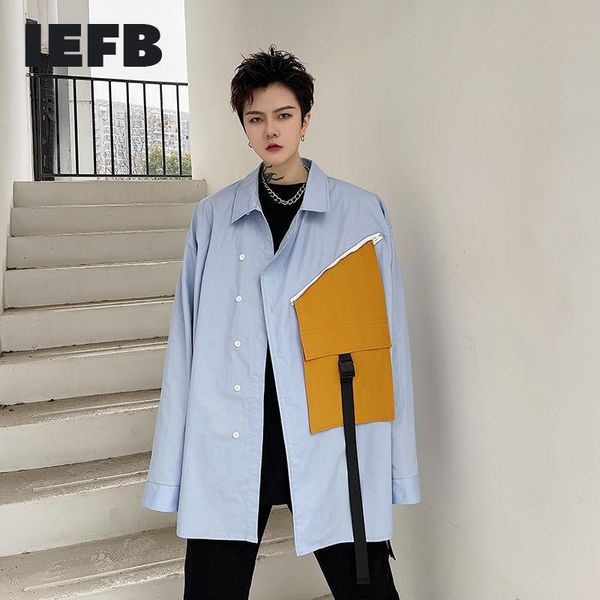 men's casual shirts iefb long sleeve korean streetwear fashion shirt handsome loose blue contrast color patchwork clothing 9y6639, White;black
men's casual shirts iefb long sleeve korean streetwear fashion shirt handsome loose blue contrast color patchwork clothing 9y6639, White;black