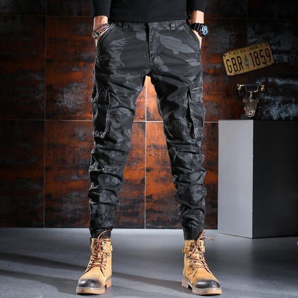 men's pants 2021 fashion men casual military tactical joggers camouflage cargo multi-pocket korea style trousers w182, Black
men's pants 2021 fashion men casual military tactical joggers camouflage cargo multi-pocket korea style trousers w182, Black