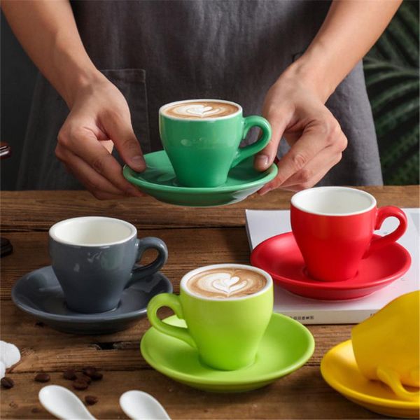 mugs 80 ml expresso cup thicken ceramic coffee saucer spoon set tableware latte cappuccino mug milk home cafe tea
mugs 80 ml expresso cup thicken ceramic coffee saucer spoon set tableware latte cappuccino mug milk home cafe tea