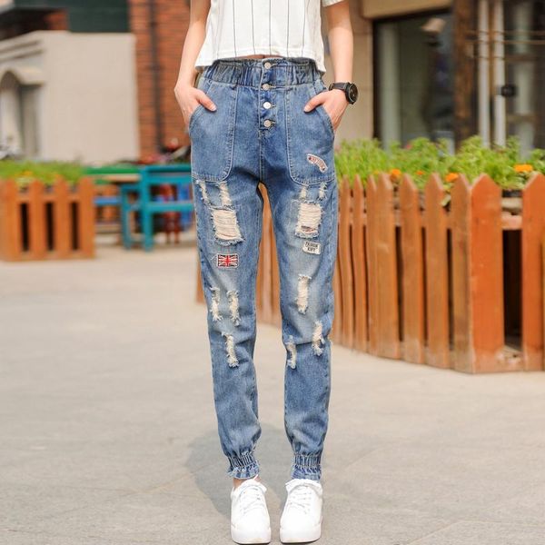 women's jeans plus size autumn korean student women loose hole harem pants high waist woman boyfriend for ripped, Blue
women's jeans plus size autumn korean student women loose hole harem pants high waist woman boyfriend for ripped, Blue