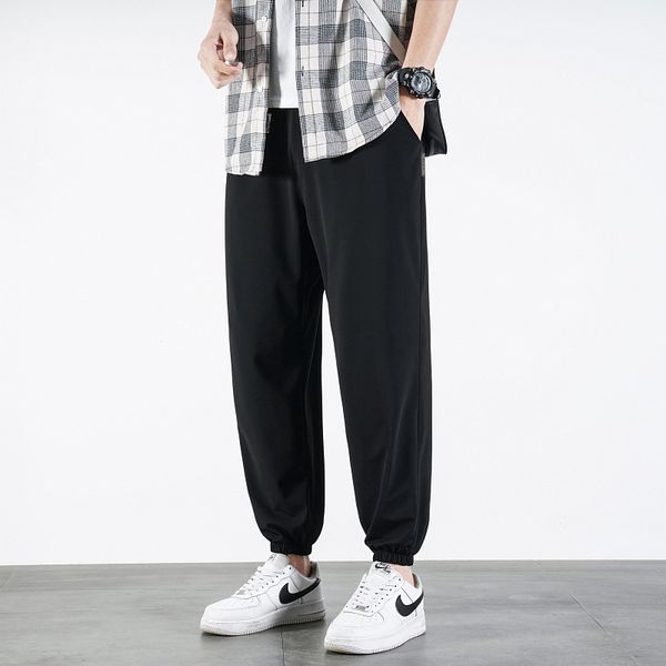 rib legged ice silk capris men's 2021 summer basic youth leisure sports air conditioning pants, Black
rib legged ice silk capris men's 2021 summer basic youth leisure sports air conditioning pants, Black