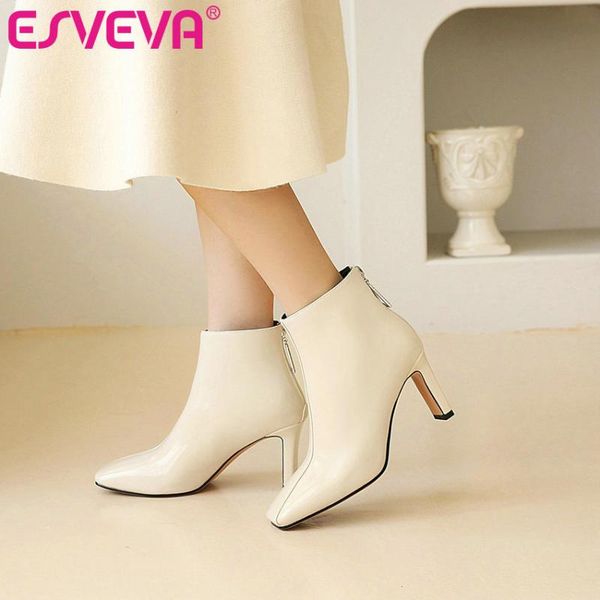 boots esveva 2021 square toe high heel pu+leather ankle platform women shoes size 34-43, Black
boots esveva 2021 square toe high heel pu+leather ankle platform women shoes size 34-43, Black