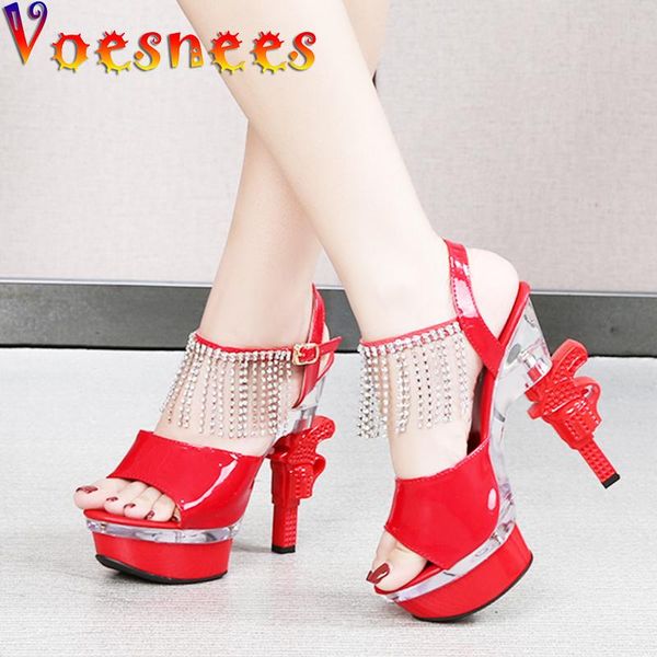 sandals voesnees summer sansals women shoes clear 14cm high heels wedding bride transparent pistol heel, Black
sandals voesnees summer sansals women shoes clear 14cm high heels wedding bride transparent pistol heel, Black