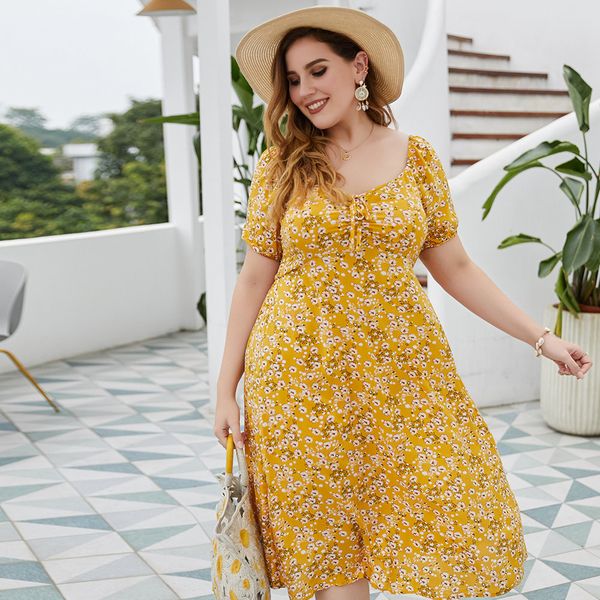 2021 new summer boho floral print plus size cotton women dresses elastic back casual knee length dress beach vestidos zf33, Black;gray
2021 new summer boho floral print plus size cotton women dresses elastic back casual knee length dress beach vestidos zf33, Black;gray