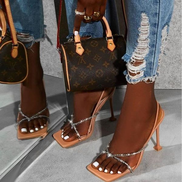 fashion women pumps thin belt open square toe ladies sandals crystal bling flip flops female woman party high heels shoes, Black
fashion women pumps thin belt open square toe ladies sandals crystal bling flip flops female woman party high heels shoes, Black