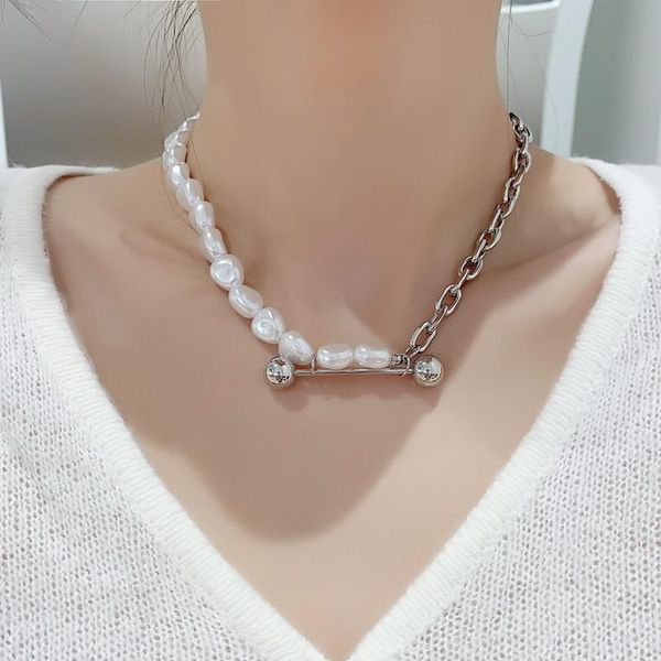 chokers korean fashion imitation pearl necklaces for women punk goth silver color metal chains choker collar kpop jewelry streetwear, Golden;silver
chokers korean fashion imitation pearl necklaces for women punk goth silver color metal chains choker collar kpop jewelry streetwear, Golden;silver