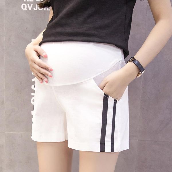 maternity bottoms 711# leisure pants summer stripe fashion shorts support abdomen elastic belly trousers, White
maternity bottoms 711# leisure pants summer stripe fashion shorts support abdomen elastic belly trousers, White