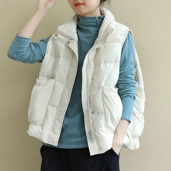 women's vests down cotton vest short 2021 korean version large loose jacket waistcoat, Black;white
women's vests down cotton vest short 2021 korean version large loose jacket waistcoat, Black;white