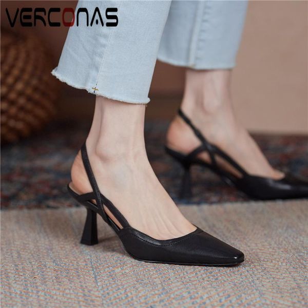 verconas concise fashion women sandals spring summer new narrow band thin heels shoes woman casual office genuine leather pumps, Black
verconas concise fashion women sandals spring summer new narrow band thin heels shoes woman casual office genuine leather pumps, Black