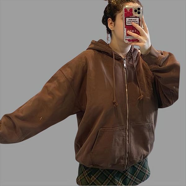 women's jackets 2021 brown harajuku coat women y2k long sleeve outfits zipper big pockets hoodies fleece warm sweat outwear, Black;brown
women's jackets 2021 brown harajuku coat women y2k long sleeve outfits zipper big pockets hoodies fleece warm sweat outwear, Black;brown