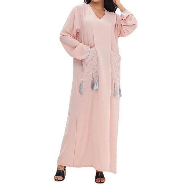 casual dresses autumn women long sleeve tassel dress pockets v-neck loose robe flowy hem streetwear vestidos, Black;gray
casual dresses autumn women long sleeve tassel dress pockets v-neck loose robe flowy hem streetwear vestidos, Black;gray