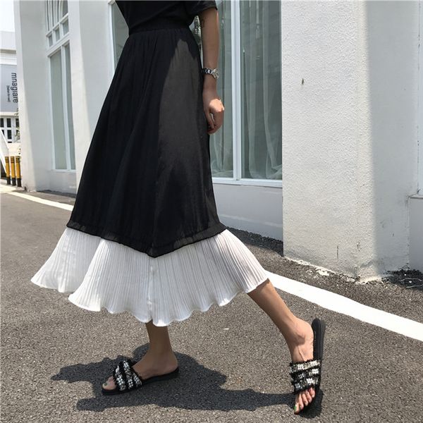 female maxi skirt 2021 chiffon a-line skirt high waist casual elascity skirt party go97, Black
female maxi skirt 2021 chiffon a-line skirt high waist casual elascity skirt party go97, Black