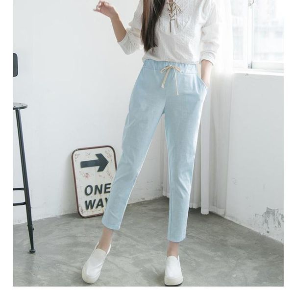 women's pants & capris 2021 autumn simple solid color casual small feet nine point high waist slimming loose women harem, Black;white
women's pants & capris 2021 autumn simple solid color casual small feet nine point high waist slimming loose women harem, Black;white