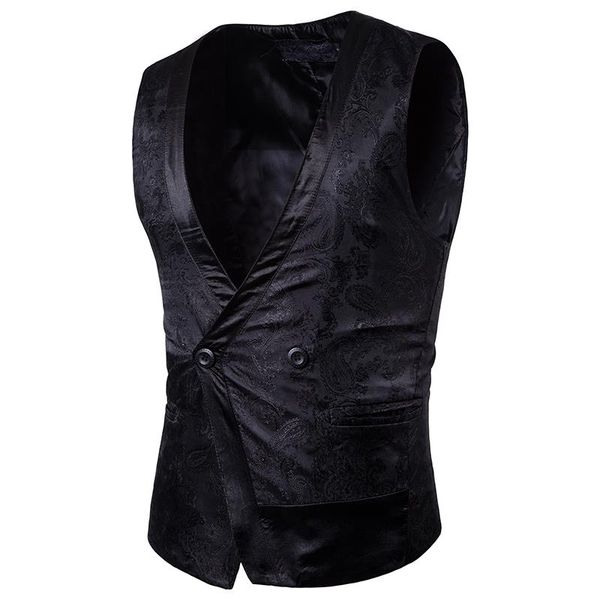 men's vests mens hipster paisley suit vest 2021 brand slim fit double breasted waistcoat men wedding business chalecos para hombre, Black;white
men's vests mens hipster paisley suit vest 2021 brand slim fit double breasted waistcoat men wedding business chalecos para hombre, Black;white