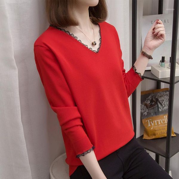 plus size v-neck pullover sweater women 2021 autumn/winter knitted oversized loose lace trim women's to sweaters, White;black
plus size v-neck pullover sweater women 2021 autumn/winter knitted oversized loose lace trim women's to sweaters, White;black