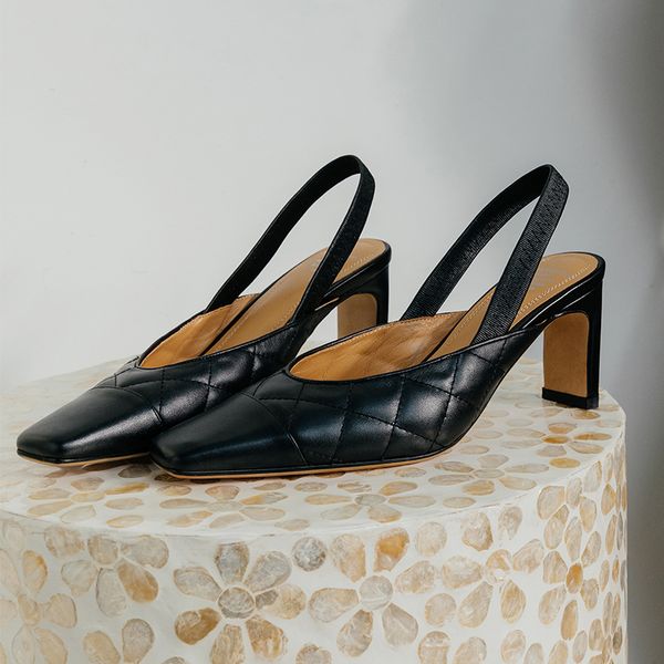womens genuine leather thick high heel slingback elastic slip-on pumps square toe elegant ladies spring new daily dress shoes, Black
womens genuine leather thick high heel slingback elastic slip-on pumps square toe elegant ladies spring new daily dress shoes, Black