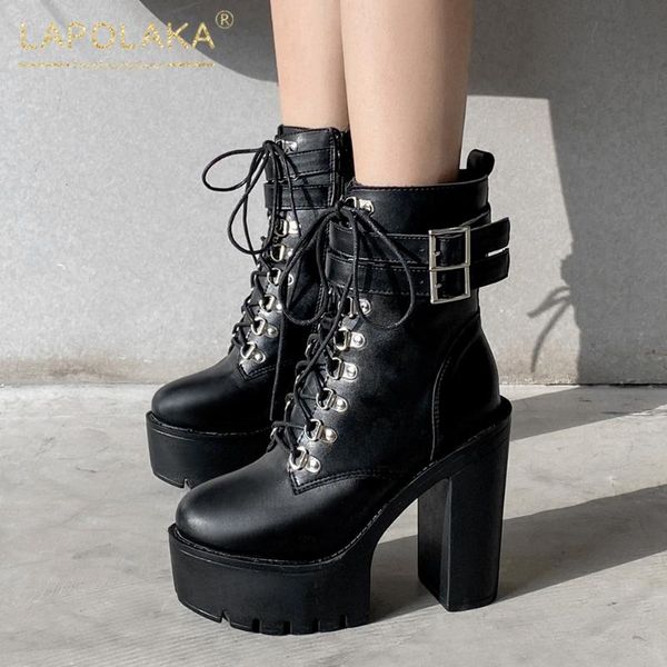 boots lapolaka 2021 cross-tied comfy motorcycle woman shoes high heels buckle trendy luxury boot ladies, Black
boots lapolaka 2021 cross-tied comfy motorcycle woman shoes high heels buckle trendy luxury boot ladies, Black
