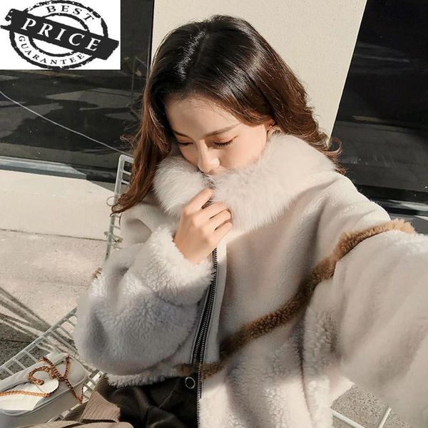 women's fur & faux real plus size winter coat particle lamb women wool collar thicken short jacket, Black
women's fur & faux real plus size winter coat particle lamb women wool collar thicken short jacket, Black