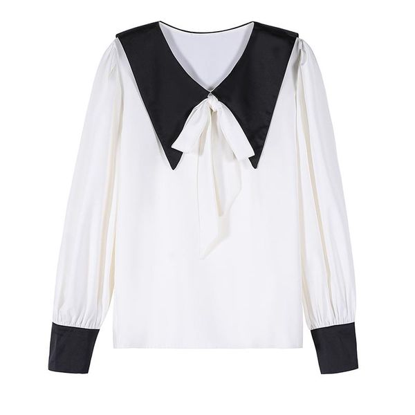 women's shirt plus size chiffon color matching new v-neck long sleeve loose fit fashion tide spring 2021 693-b, White
women's shirt plus size chiffon color matching new v-neck long sleeve loose fit fashion tide spring 2021 693-b, White