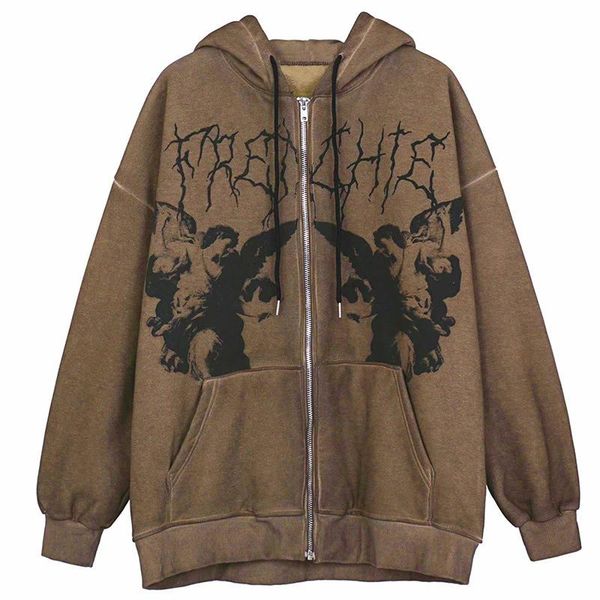 women's hoodies & sweatshirts woman hip hop streetwear hooded jacket angel dark print coat harajuku cotton winter outwear zipper, Black
women's hoodies & sweatshirts woman hip hop streetwear hooded jacket angel dark print coat harajuku cotton winter outwear zipper, Black
