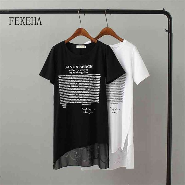 fekeha summer long t shirt women letter black white t-shirt short sleeve thin cotton tees female tshirt 210708
fekeha summer long t shirt women letter black white t-shirt short sleeve thin cotton tees female tshirt 210708