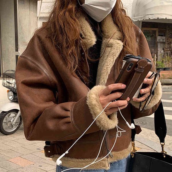 women's jackets onalippa women jacket autumn winter french retro handsome stand lapel zipper loose warm fur one motorcycle suit short c, Black;brown
women's jackets onalippa women jacket autumn winter french retro handsome stand lapel zipper loose warm fur one motorcycle suit short c, Black;brown