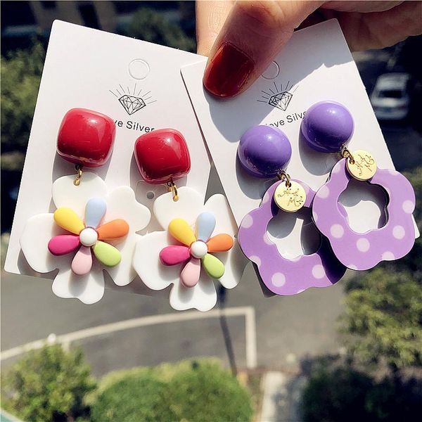 dangle & chandelier drop earrings multicolor cute/romantic acrylic korea designer fashion flowers dots for women 2021, Silver
dangle & chandelier drop earrings multicolor cute/romantic acrylic korea designer fashion flowers dots for women 2021, Silver
