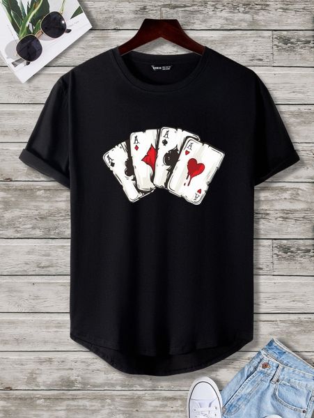 men playing card print tee k6rz#, White;black
men playing card print tee k6rz#, White;black